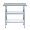 Amgood 14x36 Prep Table with Stainless Steel Top and 2 Shelves AMG WT-1436-2SH